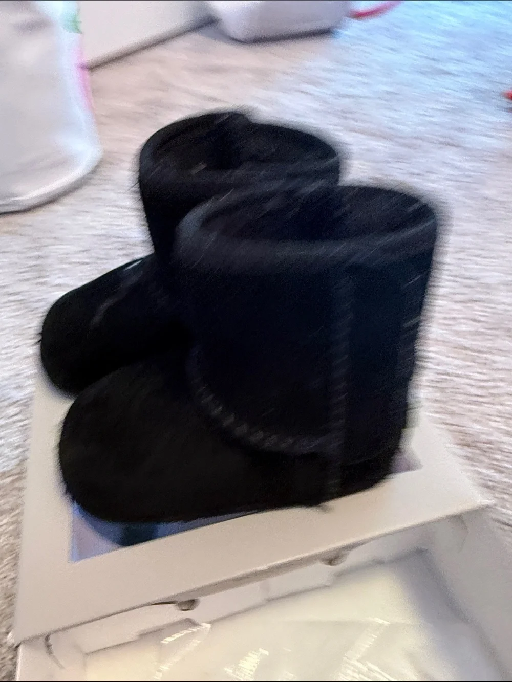 UGG Kids Black Suede Mini Boots used size 3 baby.
